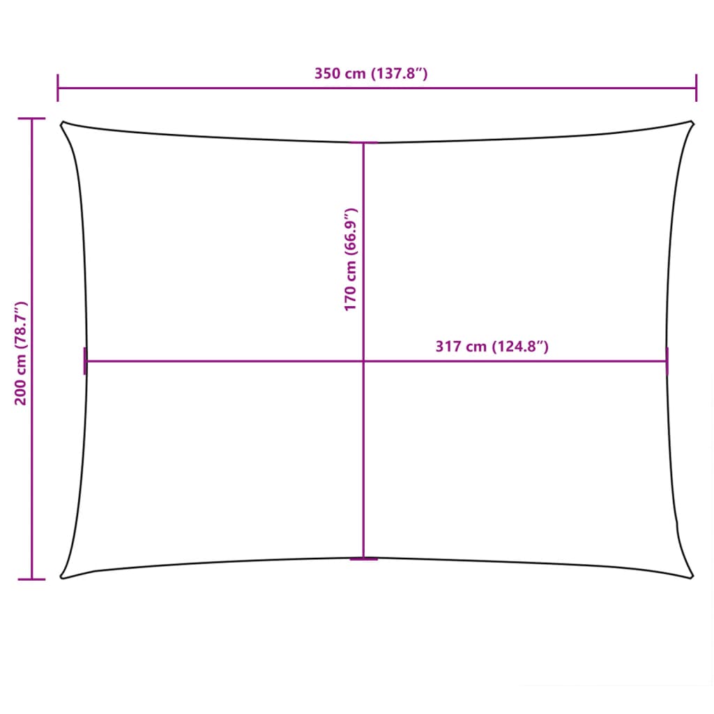 vidaXL Sunshade Sail Oxford Fabric Rectangular 2x3.5 m Cream