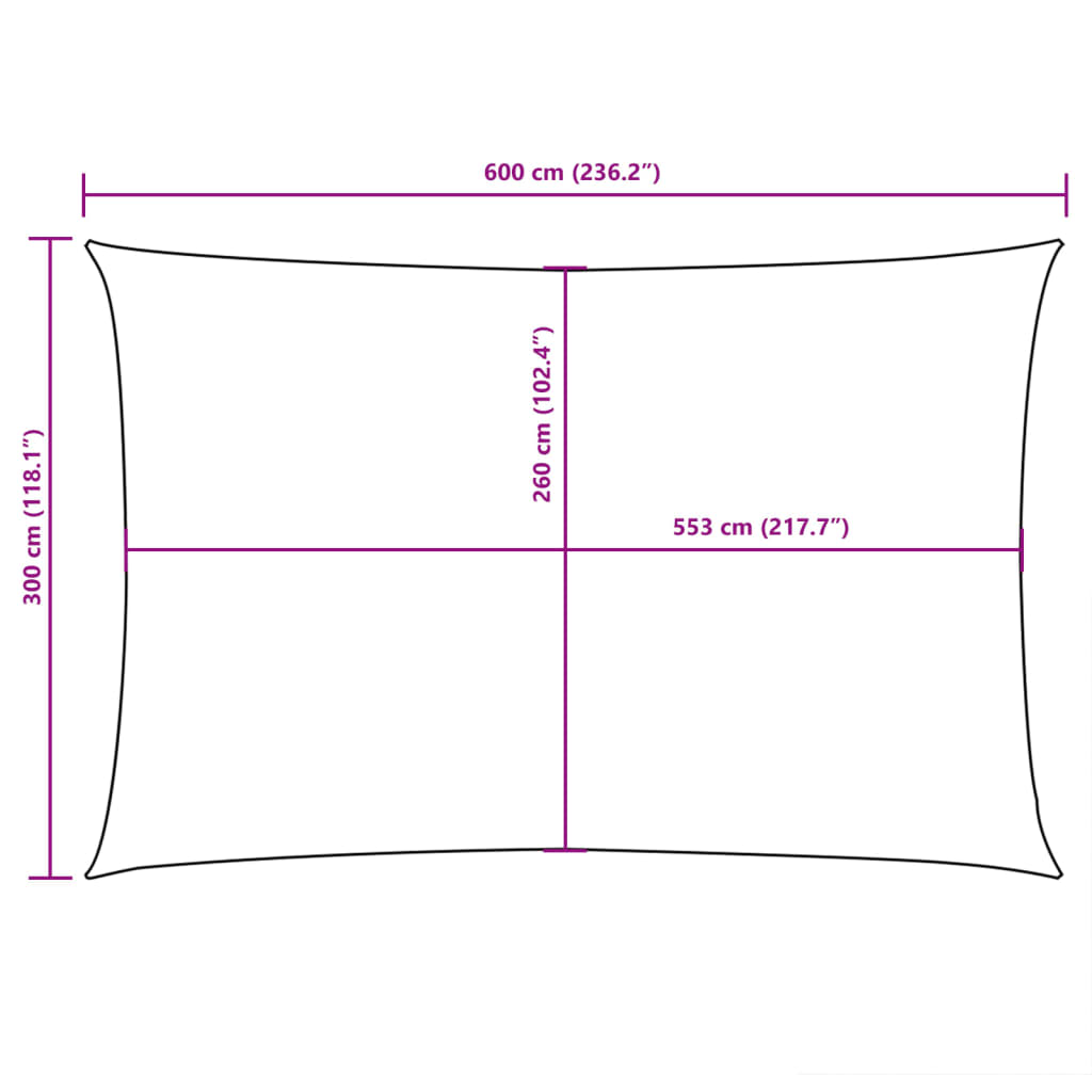 vidaXL Sunshade Sail Oxford Fabric Rectangular 3x6 m Cream