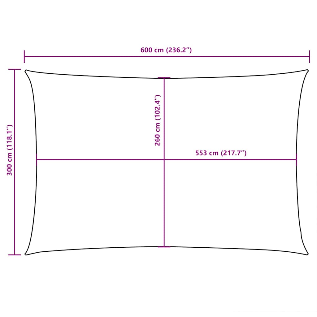 vidaXL Sunshade Sail Oxford Fabric Rectangular 3x6 m White