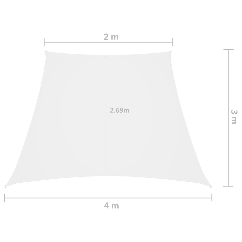 vidaXL Sunshade Sail Oxford Fabric Trapezium 2/4x3 m White
