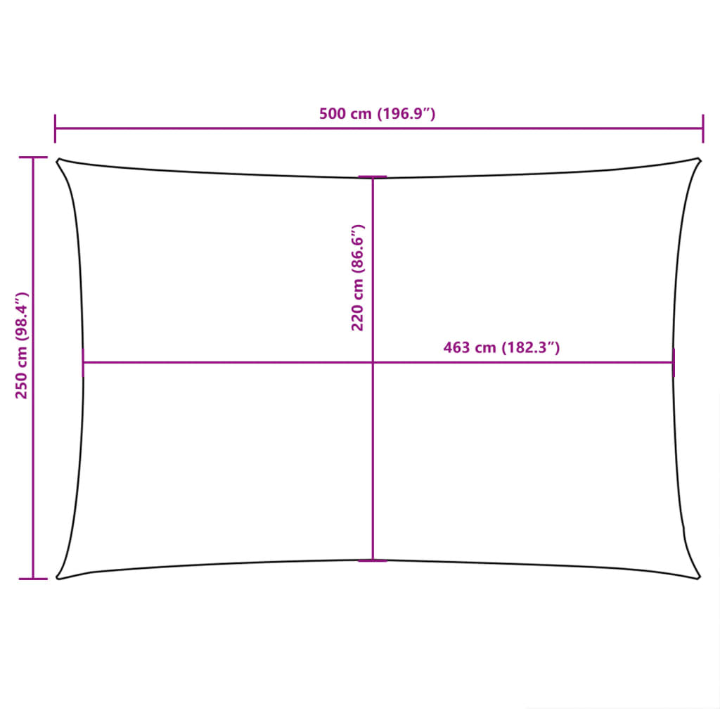 vidaXL Sunshade Sail Oxford Fabric Rectangular 2.5x5 m Terracotta
