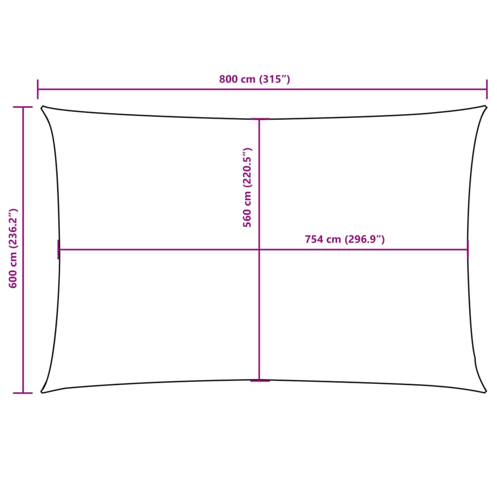 vidaXL Sunshade Sail Oxford Fabric Rectangular 6x8 m Terracotta