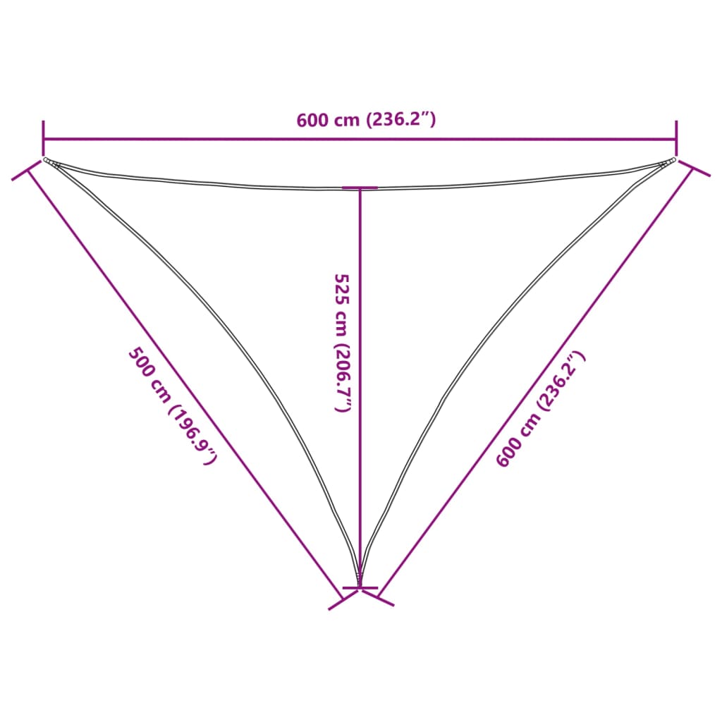 vidaXL Sunshade Sail Oxford Fabric Triangular 5x6x6 m Terracotta