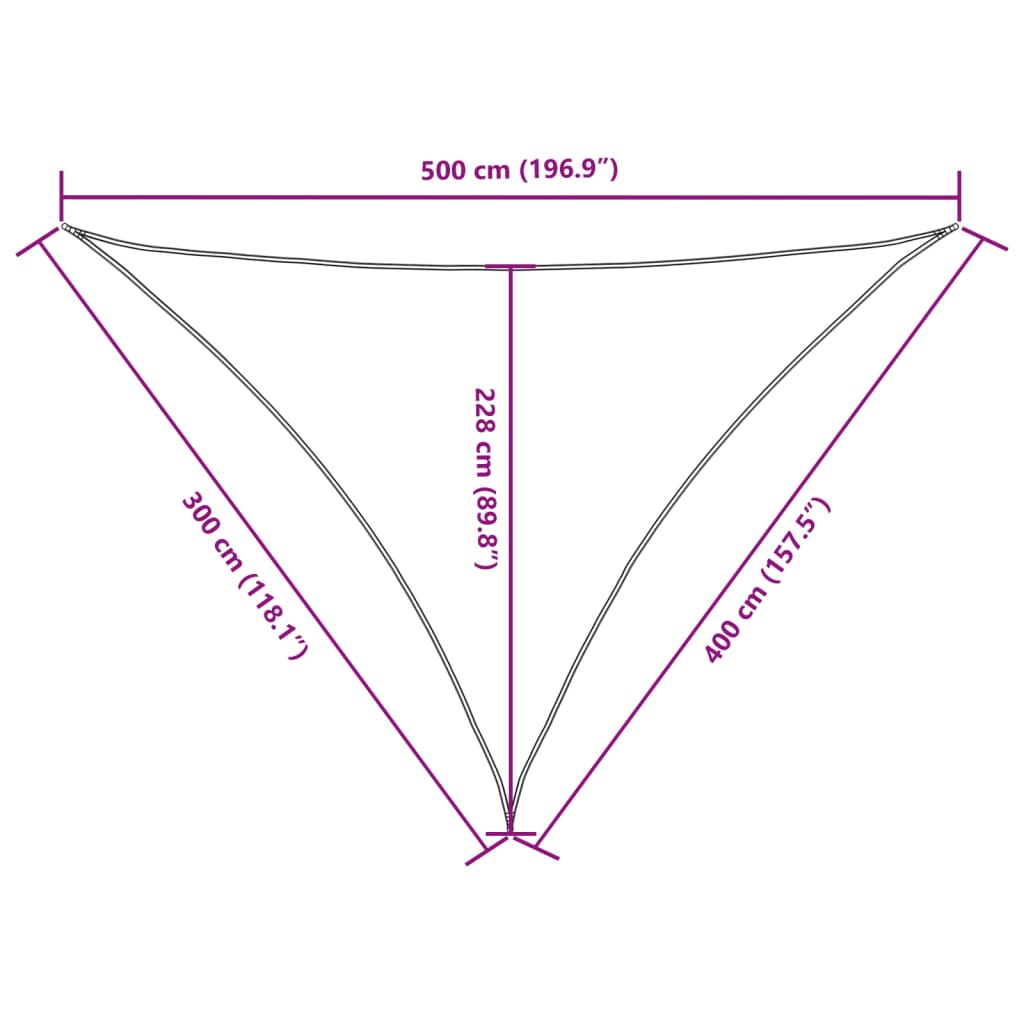 vidaXL Sunshade Sail Oxford Fabric Triangular 3x4x5 m Taupe