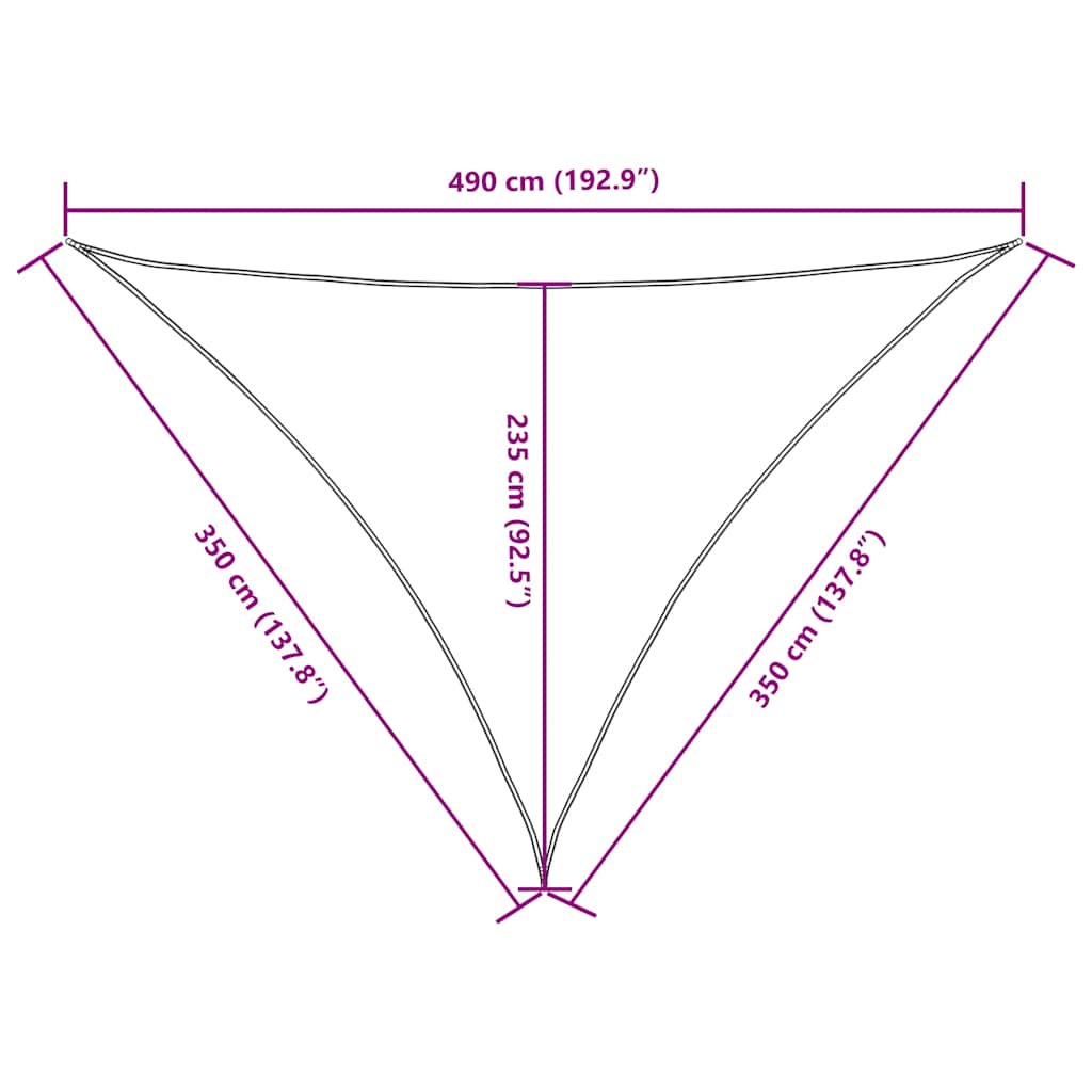 vidaXL Sunshade Sail Oxford Fabric Triangular 3.5x3.5x4.9 m Taupe