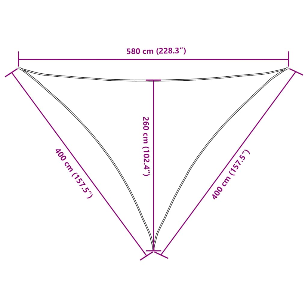 135452 vidaXL Sunshade Sail Oxford Fabric Triangular 4x4x5,8 m Taupe