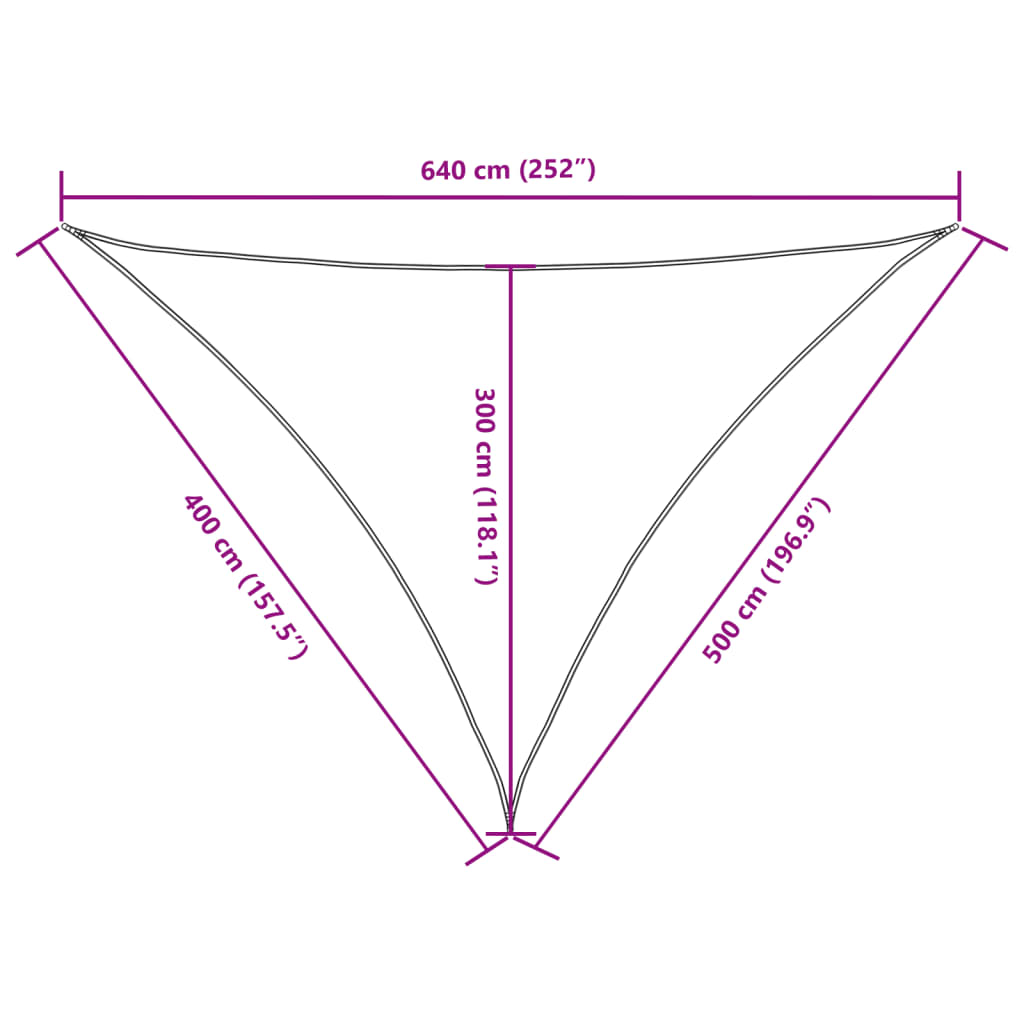 vidaXL Sunshade Sail Oxford Fabric Triangular 4x5x6.4 m Taupe
