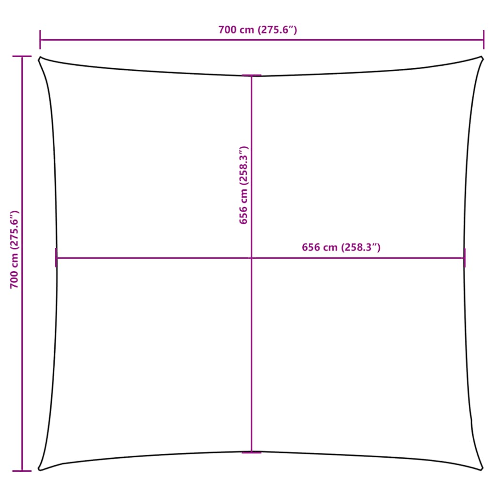 vidaXL Sunshade Sail Oxford Fabric Square 7x7 m Dark Green