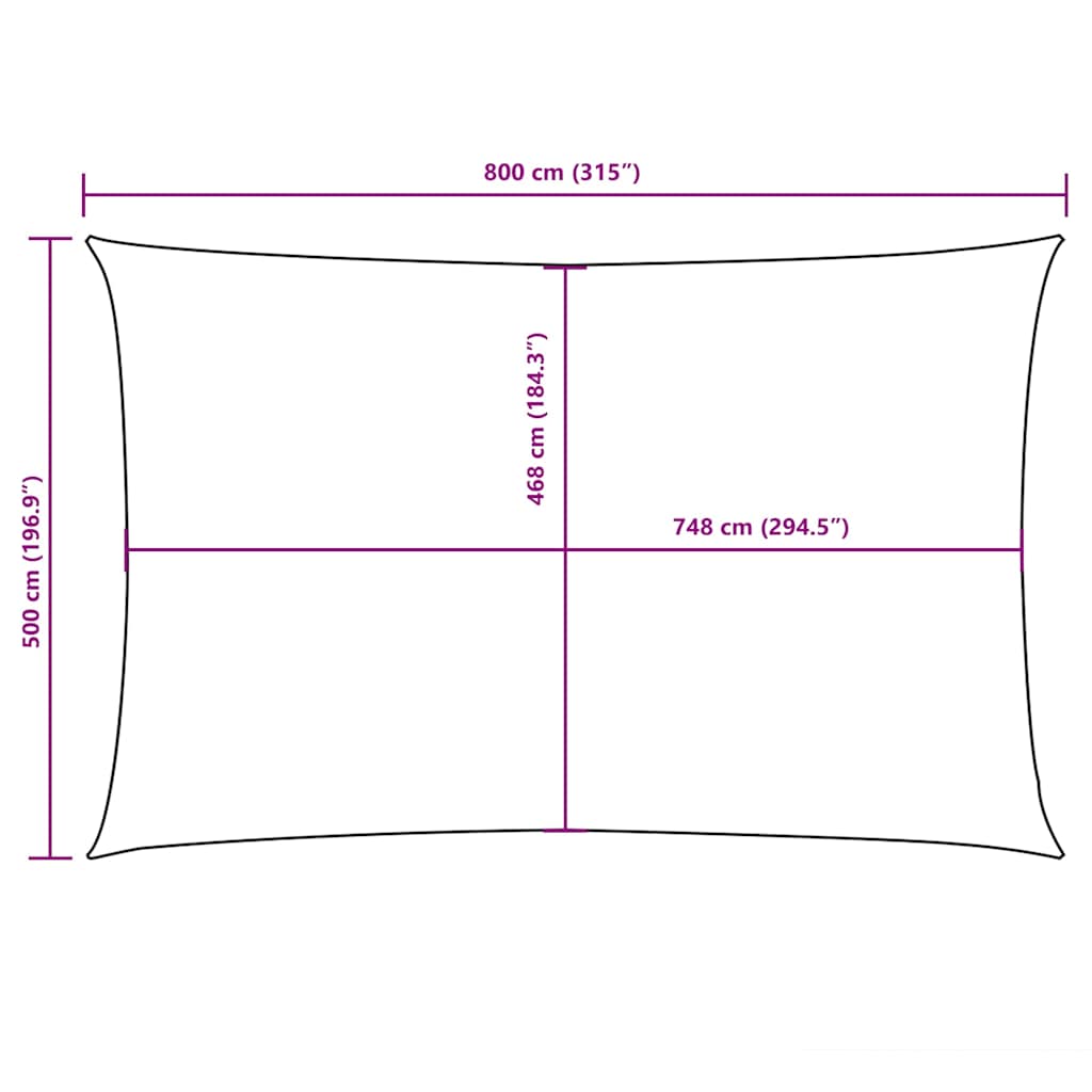 vidaXL Sunshade Sail Oxford Fabric Rectangular 5x8 m Dark Green