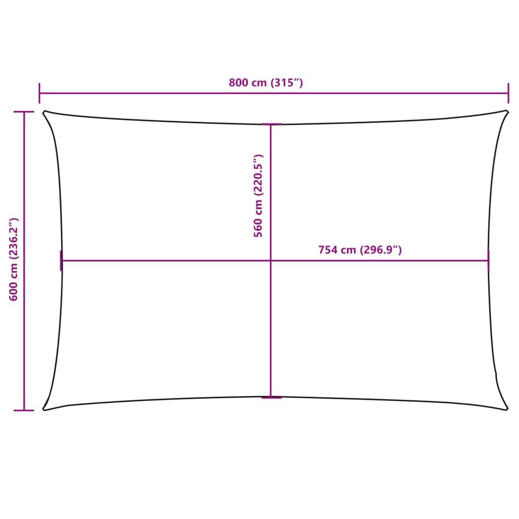 vidaXL Sunshade Sail Oxford Fabric Rectangular 6x8 m Dark Green