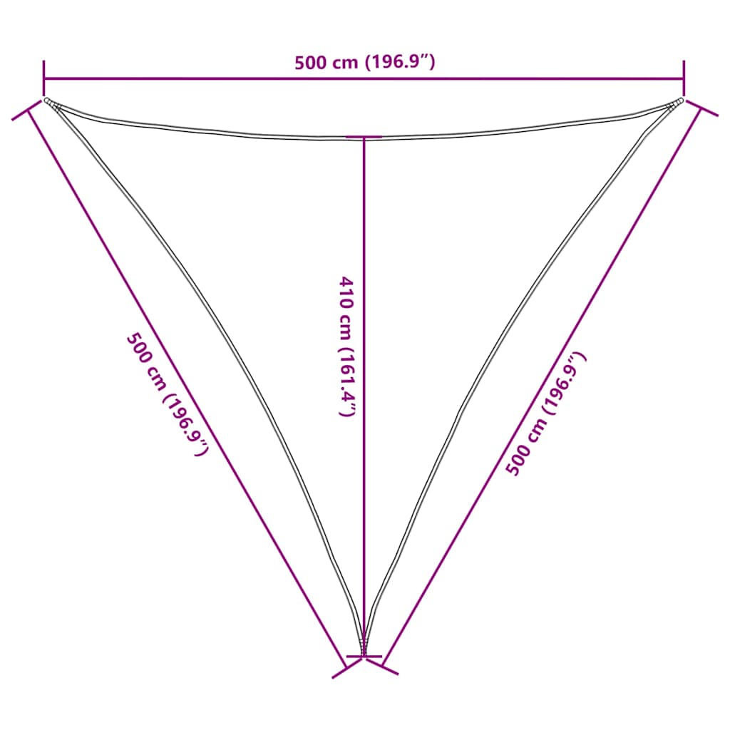 135510 vidaXL Sunshade Sail Oxford Fabric Triangular 5x5x5 m Dark Green