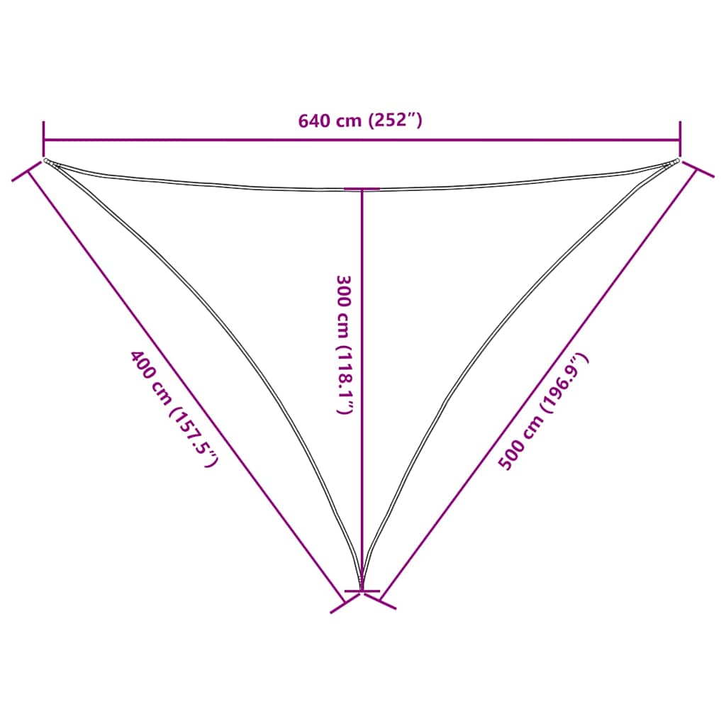 135514 vidaXL Sunshade Sail Oxford Fabric Triangular 4x5x6,4 m Dark Green