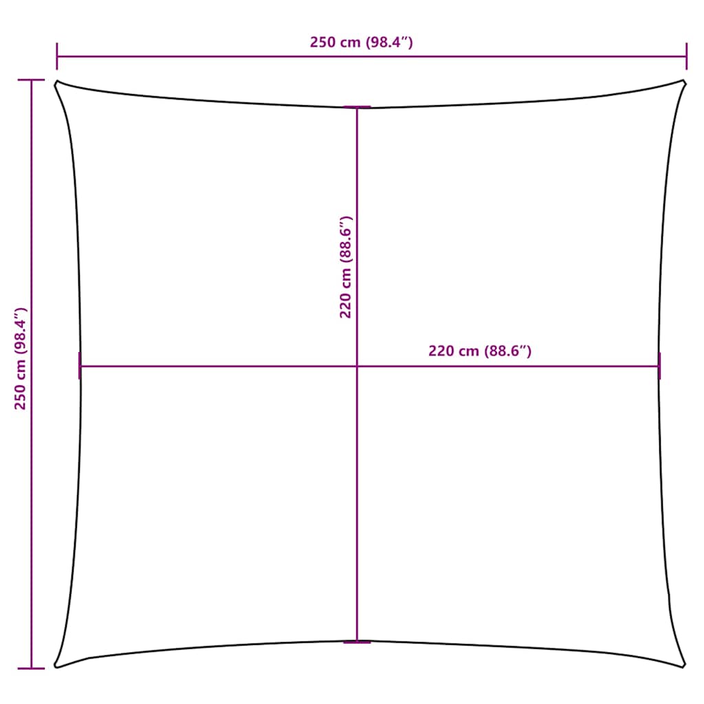 135521 vidaXL Sunshade Sail Oxford Fabric Square 2,5x2,5 m Blue