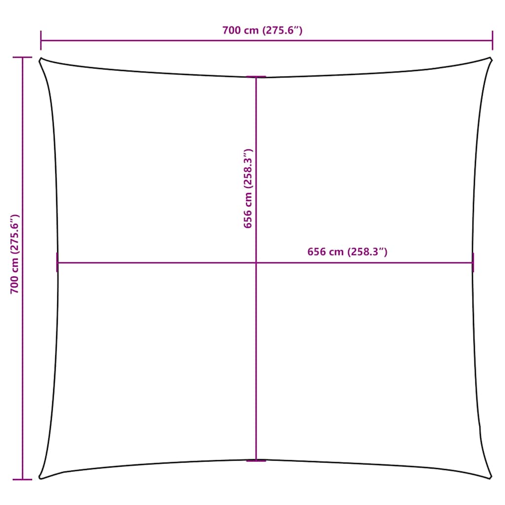 135528 vidaXL Sunshade Sail Oxford Fabric Square 7x7 m Blue