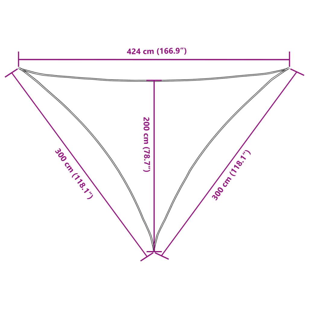 vidaXL Sunshade Sail Oxford Fabric Triangular 3x3x4.24 m Blue