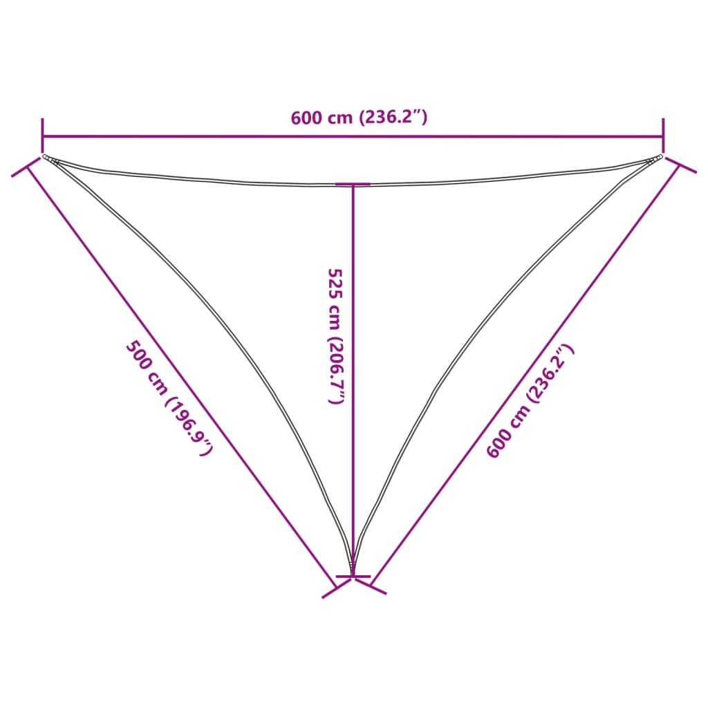 vidaXL Sunshade Sail Oxford Fabric Triangular 5x6x6 m Blue