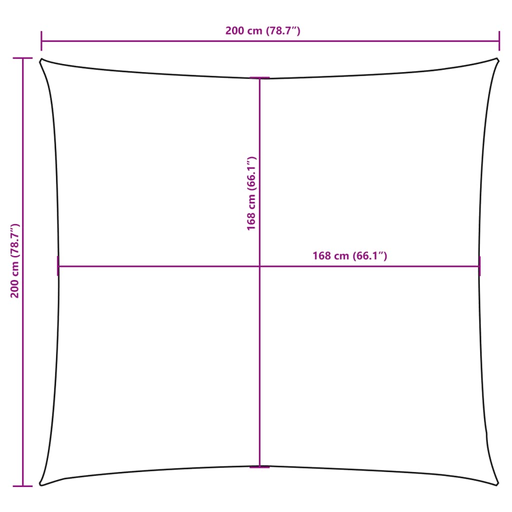vidaXL Sunshade Sail Oxford Fabric Square 2x2 m Yellow