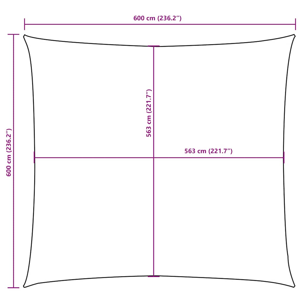 vidaXL Sunshade Sail Oxford Fabric Square 6x6 m Yellow