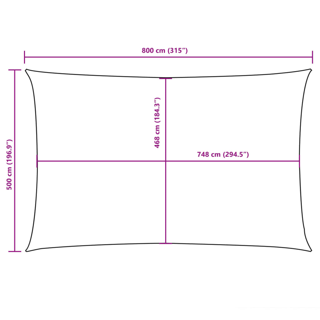 vidaXL Sunshade Sail Oxford Fabric Rectangular 5x8 m Yellow