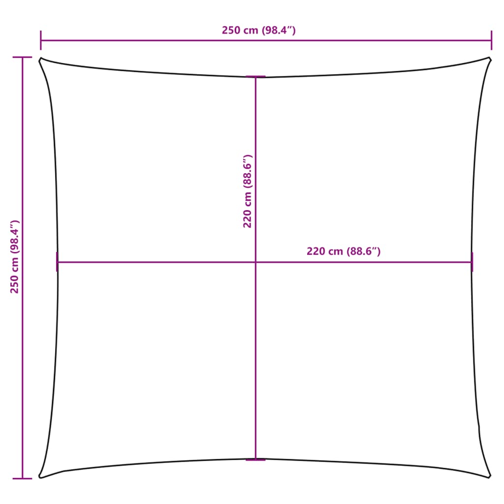 vidaXL Sunshade Sail Oxford Fabric Square 2.5x2.5 m Red