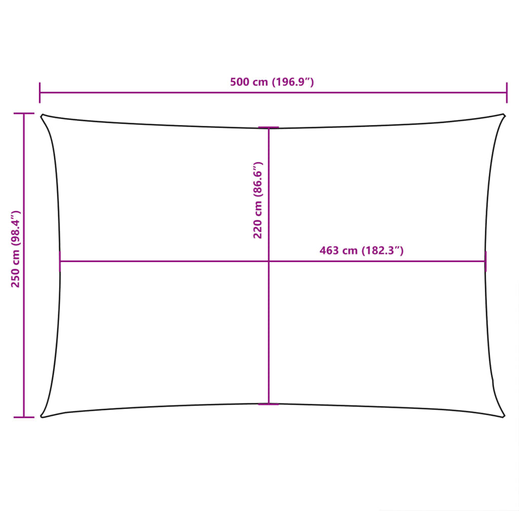 vidaXL Sunshade Sail Oxford Fabric Rectangular 2.5x5 m Red
