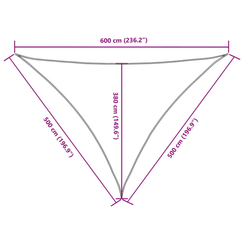 vidaXL Sunshade Sail Oxford Fabric Triangular 5x5x6 m Red
