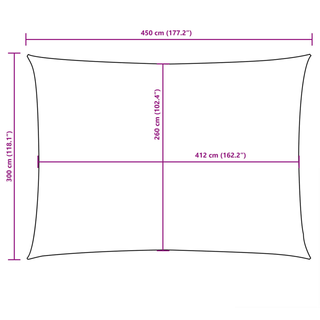 vidaXL Sunshade Sail Oxford Fabric Rectangular 3x4.5 m Black