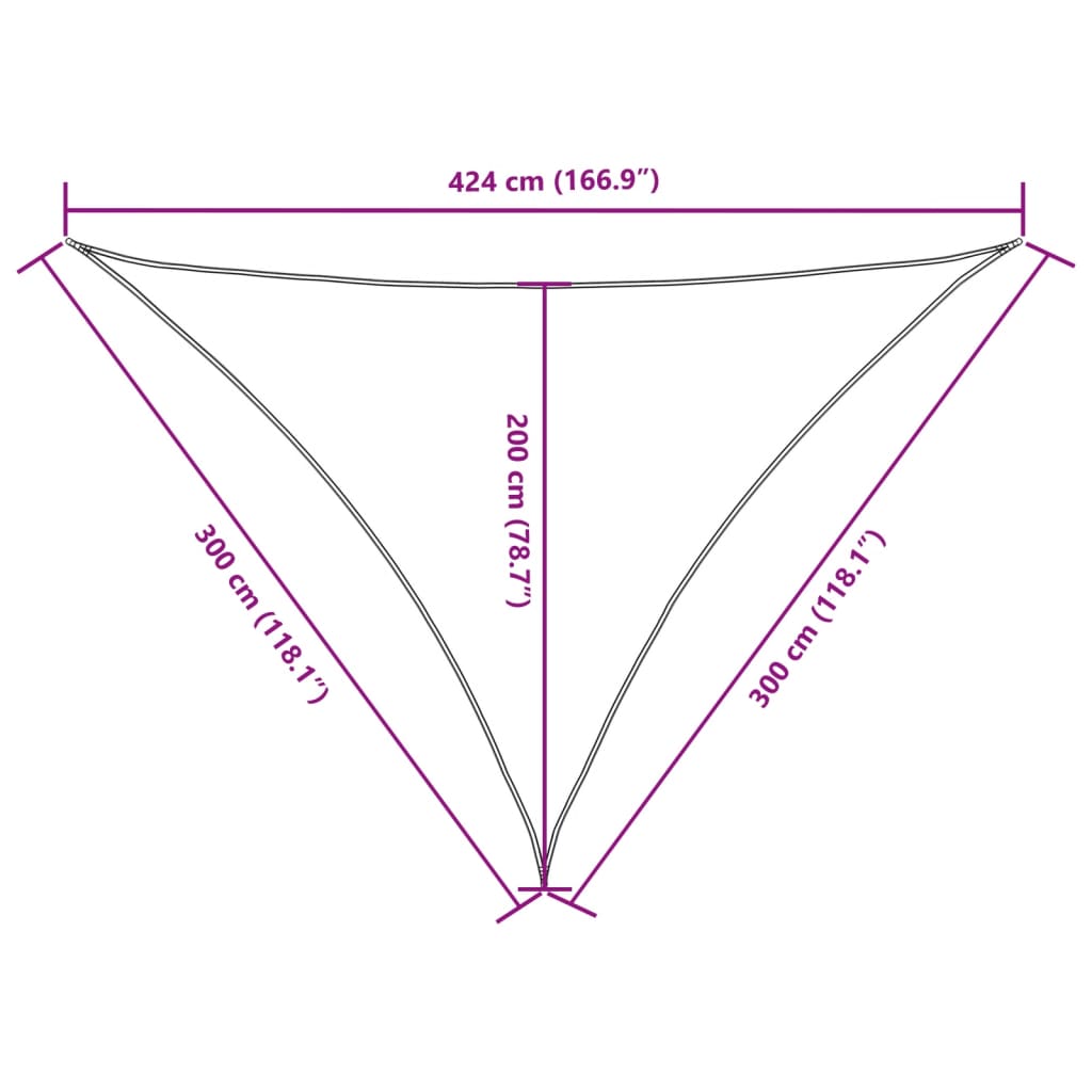 vidaXL Sunshade Sail Oxford Fabric Triangular 3x3x4.24 m Black
