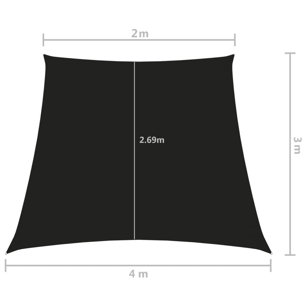 vidaXL Sunshade Sail Oxford Fabric Trapezium 2/4x3 m Black