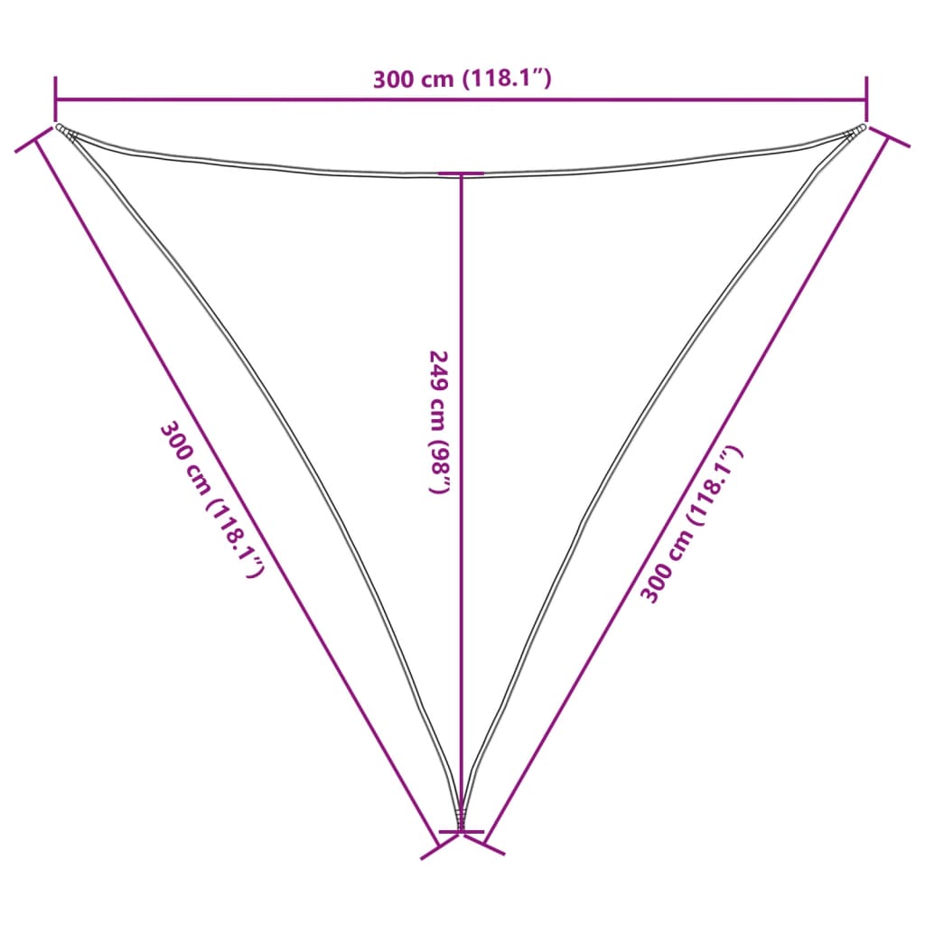 vidaXL Sunshade Sail Oxford Fabric Triangular 3x3x3 m Brown