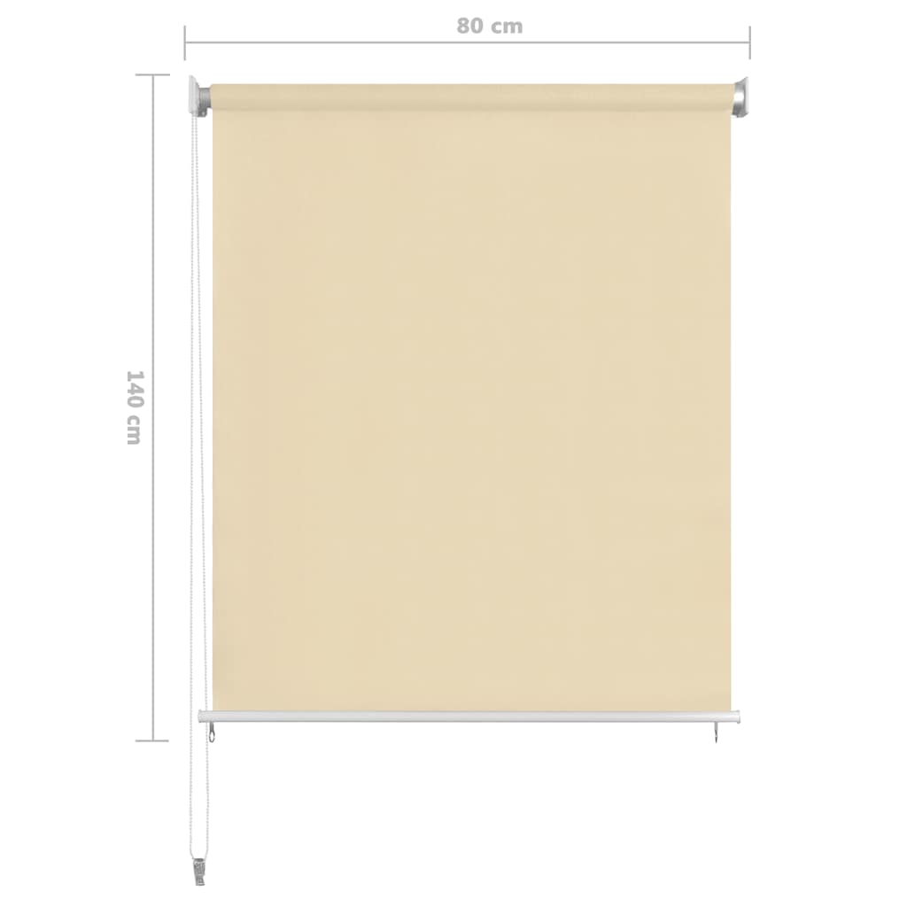 vidaXL Outdoor Roller Blind Cream 85(W)x140(H) cm HDPE