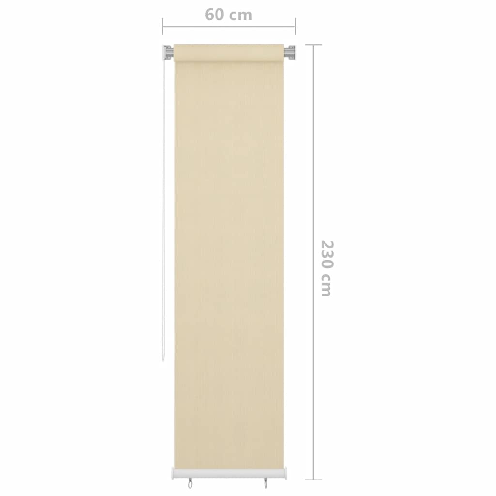 vidaXL Outdoor Roller Blind Cream 65(W)x230(H) cm HDPE