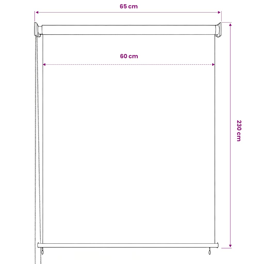 vidaXL Outdoor Roller Blind 65(W)x230(H) cm Anthracite