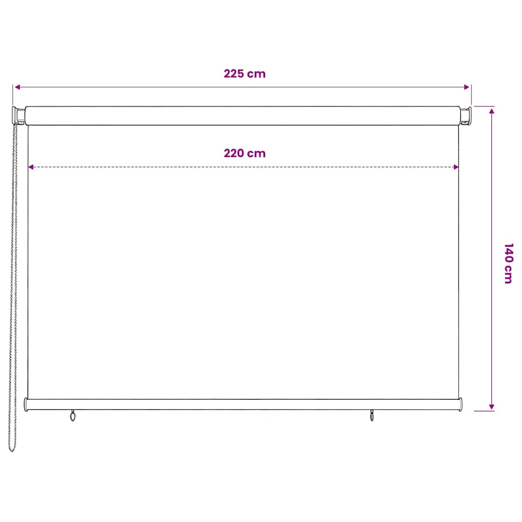 vidaXL Outdoor Roller Blind 225(W)x140(H) cm Terracotta HDPE