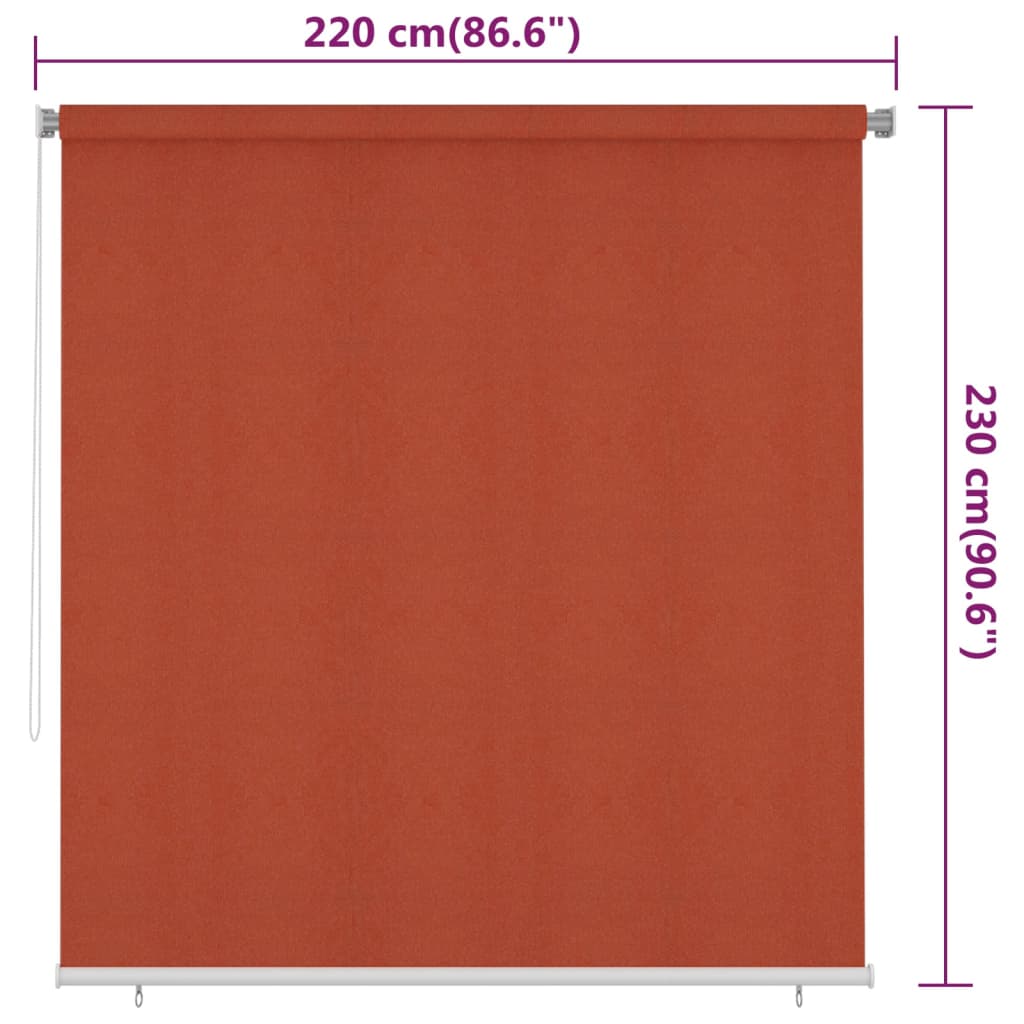 vidaXL Outdoor Roller Blind 220x230 cm Terracotta HDPE