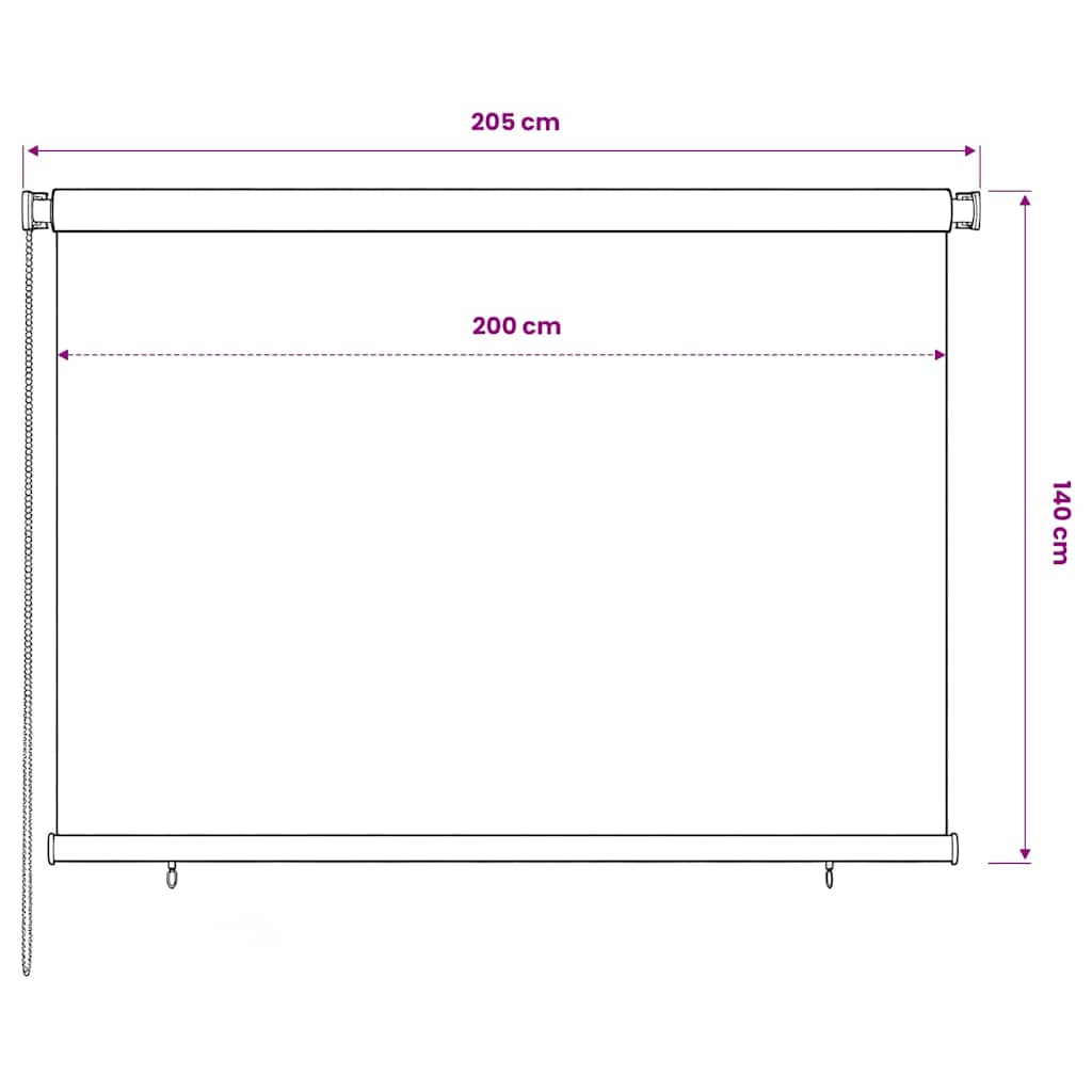 vidaXL Outdoor Roller Blind 205(W)x140(H) cm Dark Green HDPE
