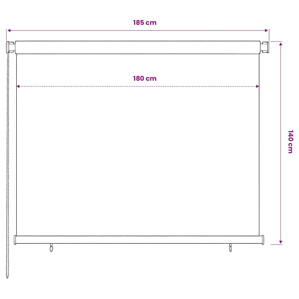 312841 vidaXL Outdoor Roller Blind 180x140 cm Blue HDPE