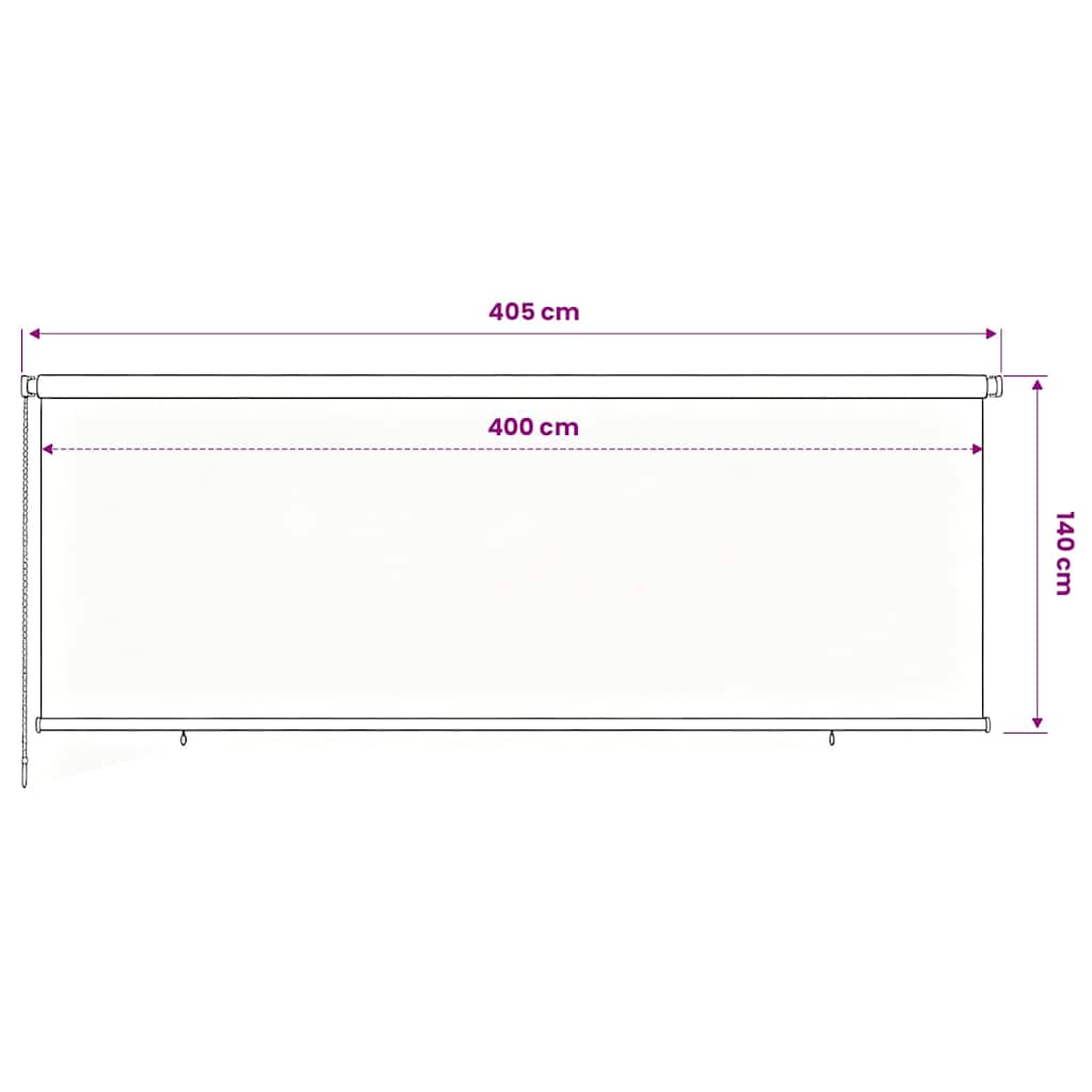 vidaXL Outdoor Roller Blind 405(W)x140(H) cm Blue HDPE