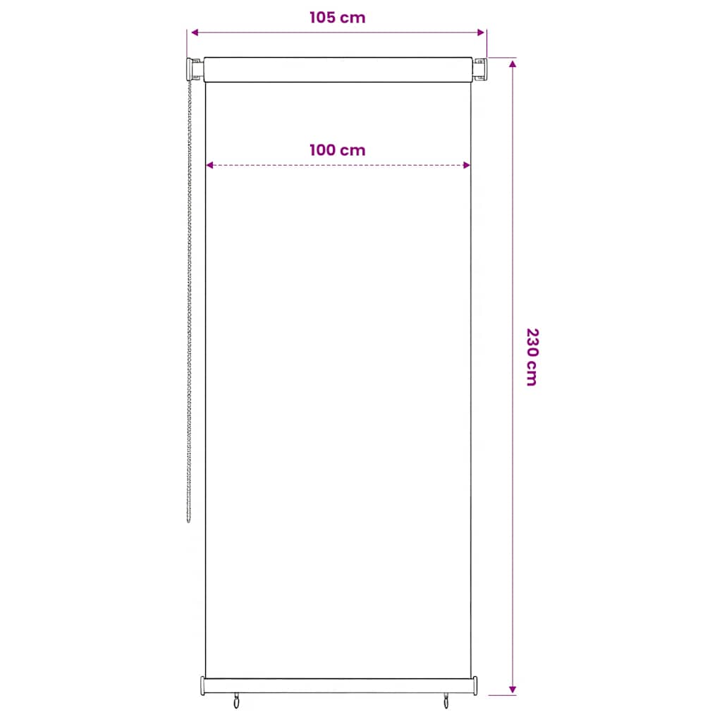 vidaXL Outdoor Roller Blind 65(W)x230(H) cm Blue HDPE