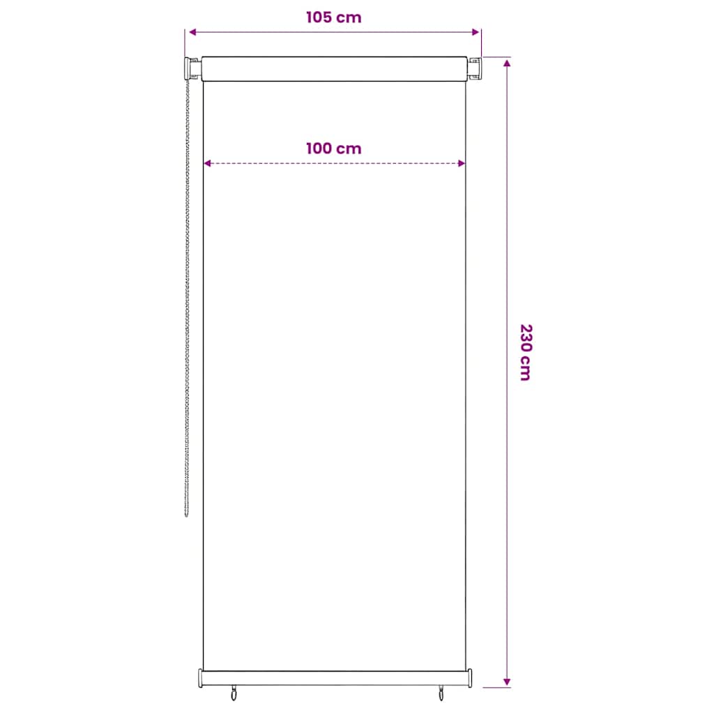 vidaXL Outdoor Roller Blind 105(W)x230(H) cm Blue HDPE