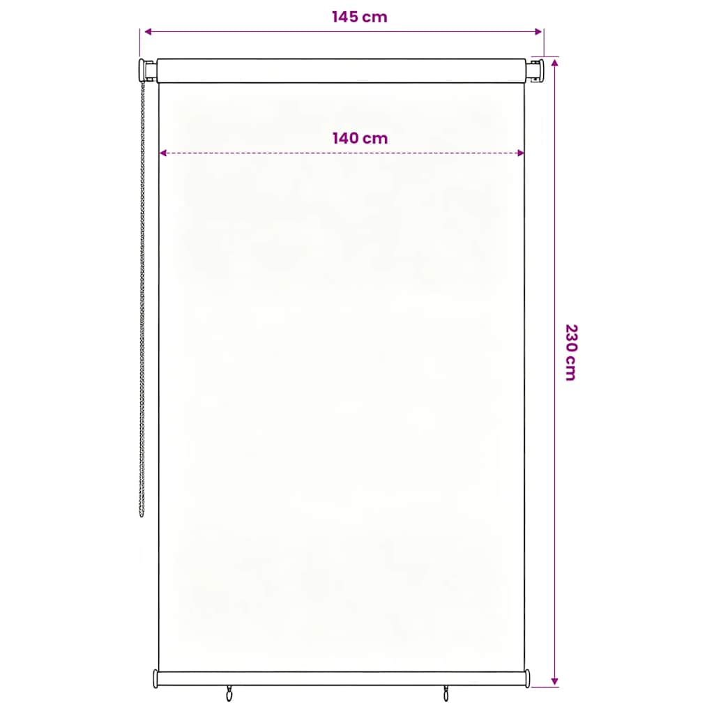 vidaXL Outdoor Roller Blind 145(W)x230(H) cm Blue HDPE