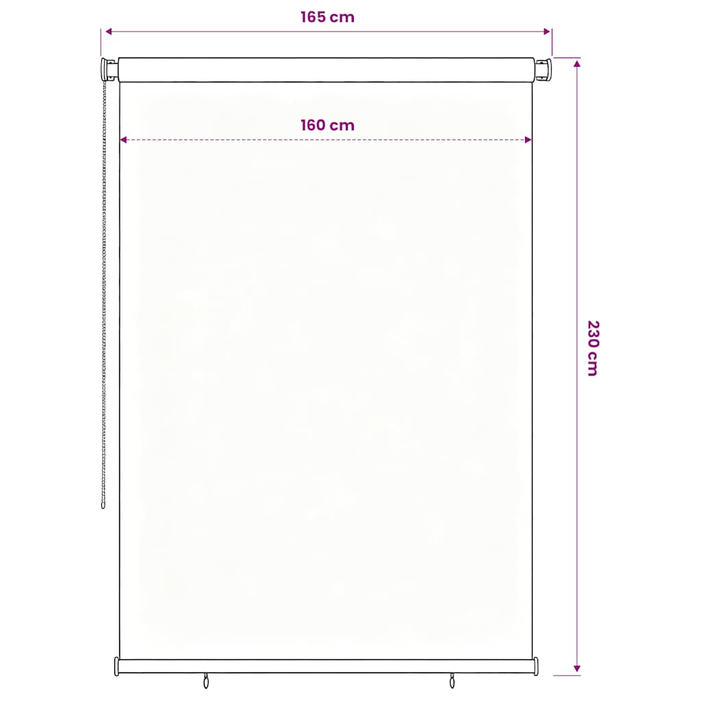 vidaXL Outdoor Roller Blind 165(W)x230(H) cm Blue HDPE