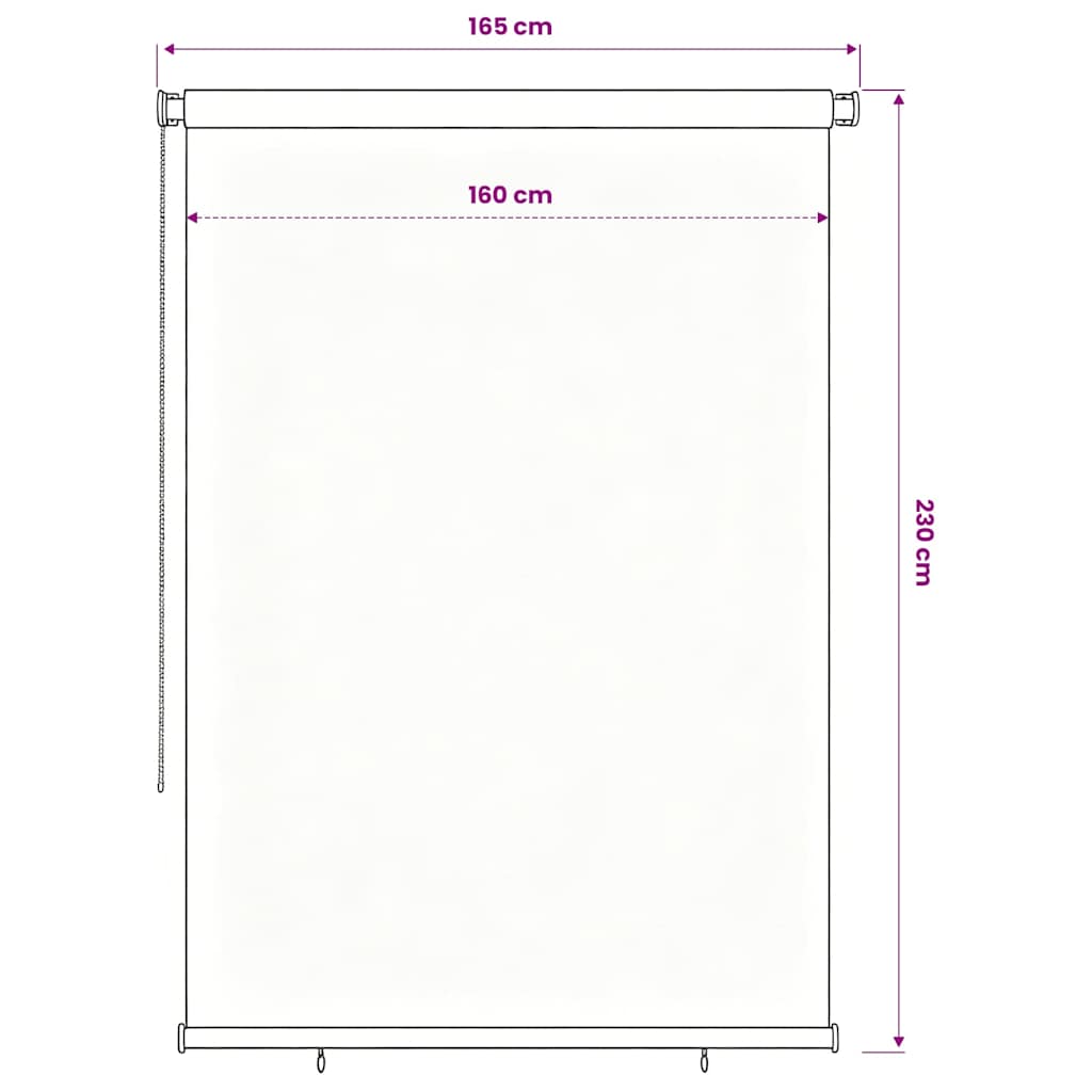 vidaXL Outdoor Roller Blind 165(W)x230(H) cm Blue HDPE