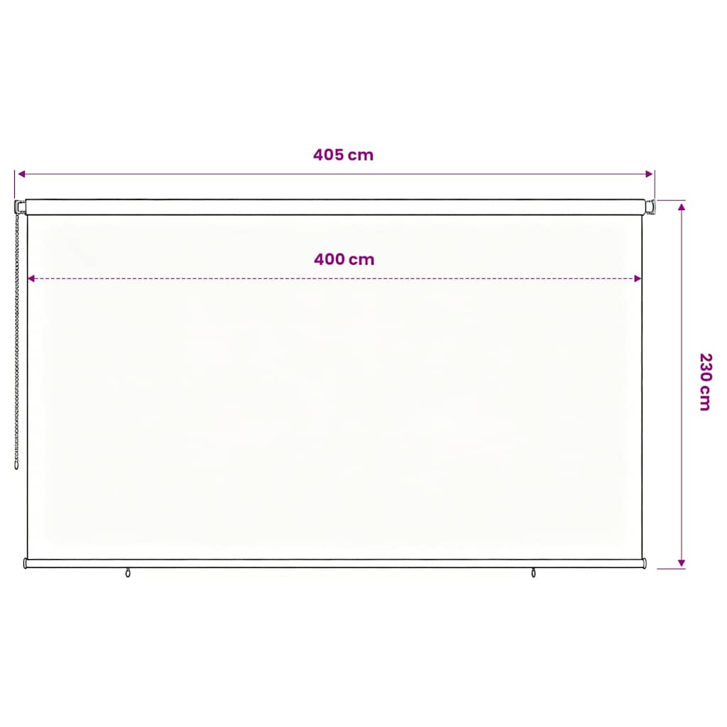 vidaXL Outdoor Roller Blind 405(W)x230(H) cm Blue HDPE