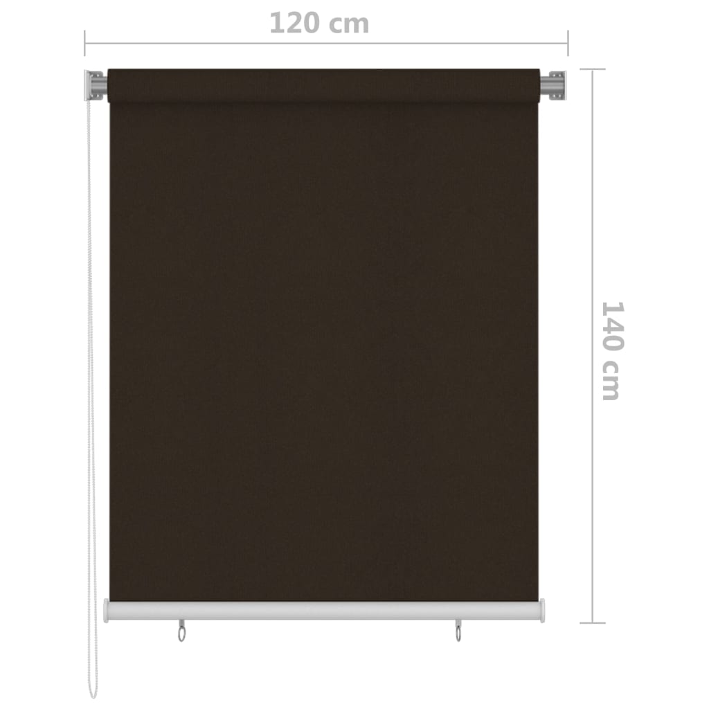vidaXL Outdoor Roller Blind 125(W)x140(H) cm Brown
