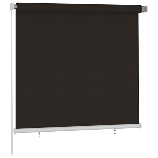 vidaXL Outdoor Roller Blind 165(W)x140(H) cm Brown HDPE