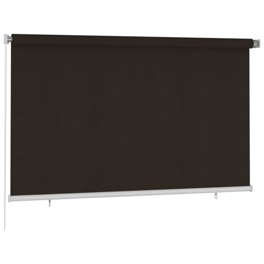 vidaXL Outdoor Roller Blind 245(W)x140(H) cm Brown HDPE