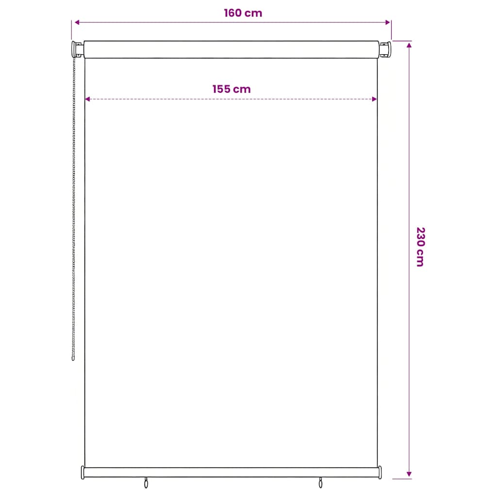 312983 vidaXL Outdoor Roller Blind 160x230 cm Brown HDPE