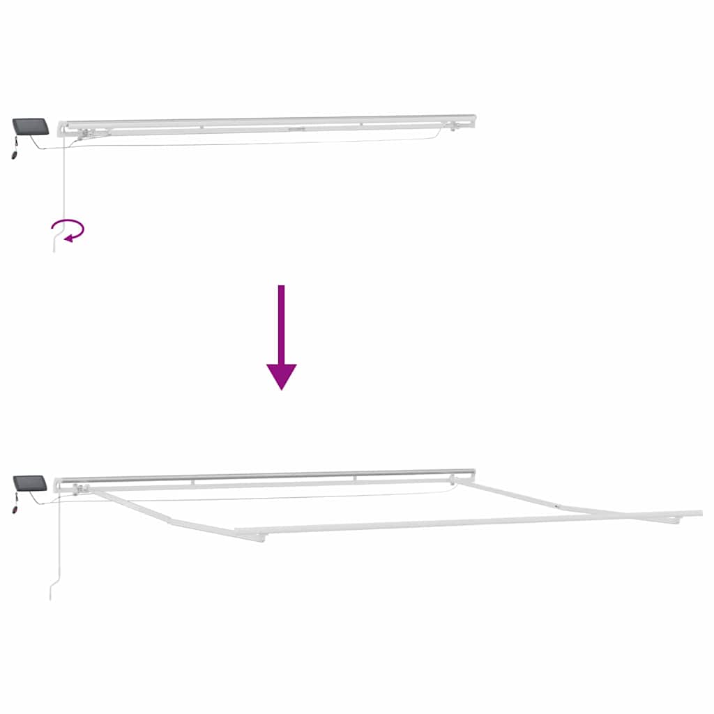 vidaXL Awning Frame with LED Strip Lights White 400 x 350 cm Aluminium
