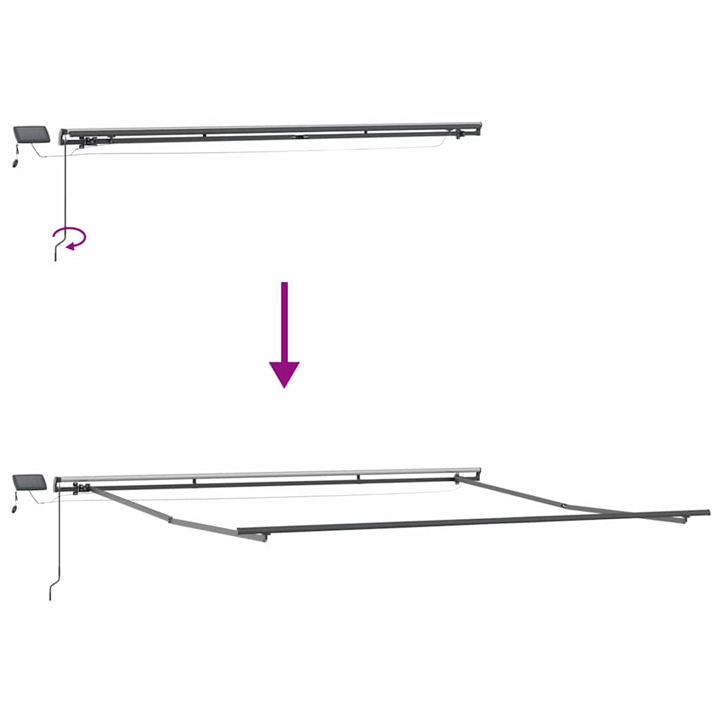 vidaXL Awning Frame Manual Anthracite 400 x 350 cm Aluminium